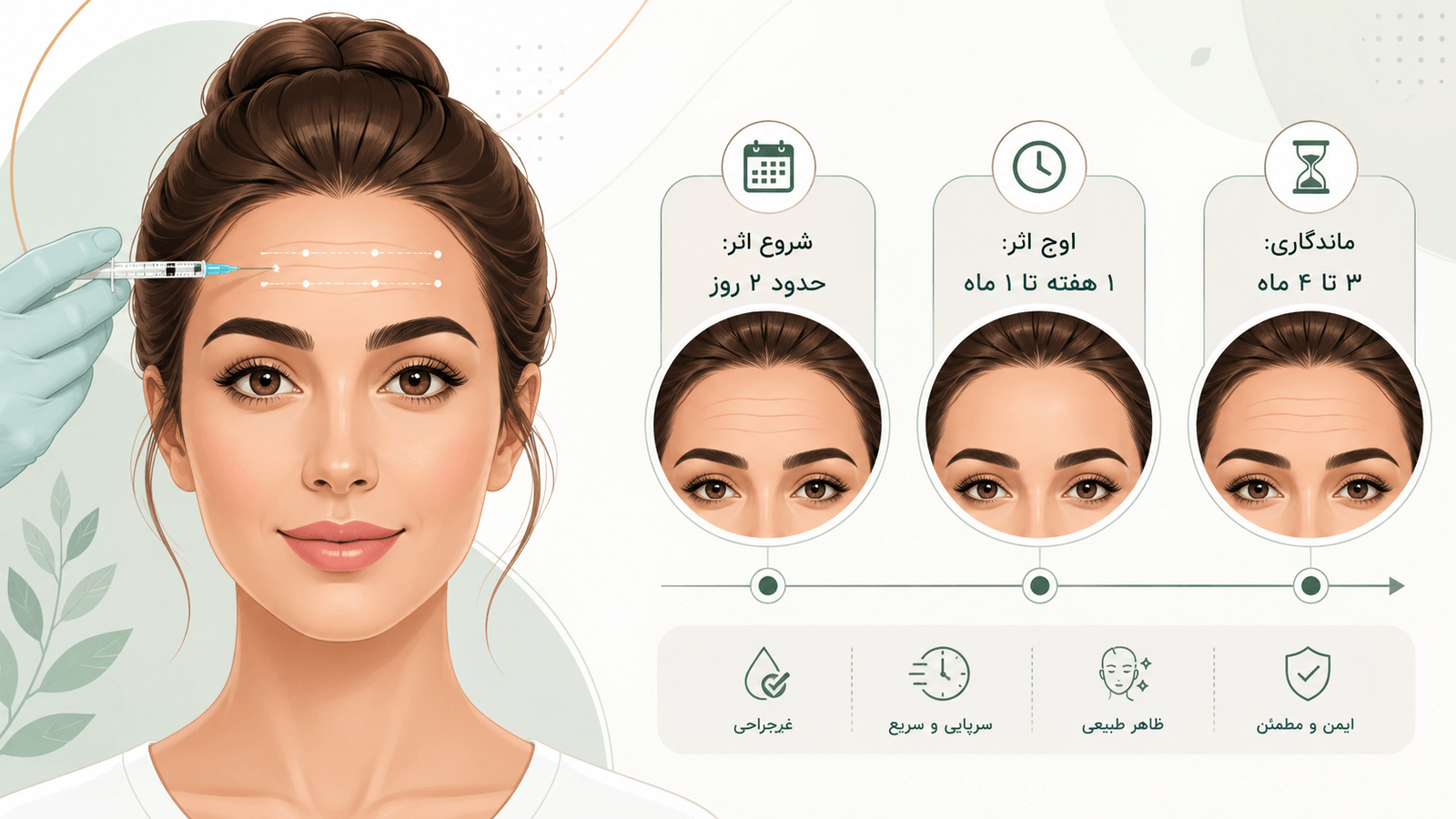 بوتاکس پیشانی چند وقت می‌ماند؟ — دکتر مصطفی هواسی، کرج (عظیمیه)